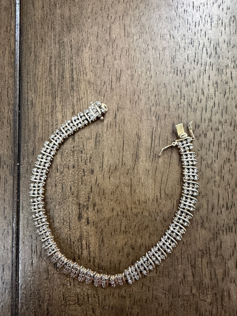Stamped 925 China Gold-Tone Crystal Tennis Bracelet - Women's Jewelry